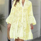 💕Limited Sale 50% OFF💕Solid Color V-Neck Loose Hollow Out Dress