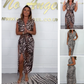 💕Limited Time 50% Off💕Woman’s Sexy Deep V-Neck Leopard Dress