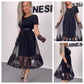 💖Limited Sale 50% OFF💖Women's Black Printed Cotton Dress