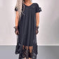💖Limited Sale 50% OFF💖Women's Black Printed Cotton Dress
