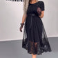 💖Limited Sale 50% OFF💖Women's Black Printed Cotton Dress