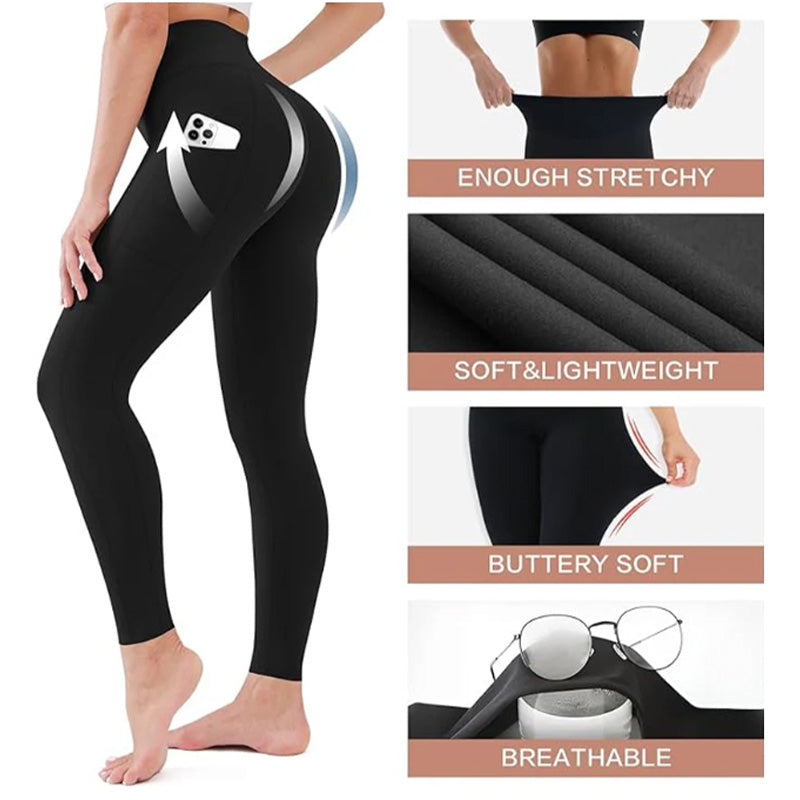 💕Limited Sale 50% OFF💕High-Waisted Butt Lifting Tummy Control Shaping Training Leggings with Side Pocket