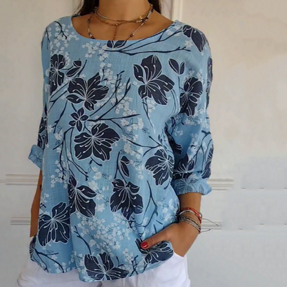 💖Limited Sale 50% OFF💖Women's Versatile Casual Printed Round Neck Top