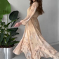 💖Limited Sale 50% OFF💖Women's Elegant Mesh Long-Sleeve Floral Drawstring Dress