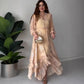 💖Limited Sale 50% OFF💖Women's Elegant Mesh Long-Sleeve Floral Drawstring Dress