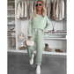 💕Limited Time 50% Off💕Solid Color Round Neck Top & Loose Pants 2-PCS Set