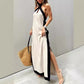 💕Limited Sale 50% OFF💕Women's Backless Halter Neck Split Maxi Dress – Effortless Elegance Awaits!