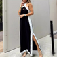 💕Limited Sale 50% OFF💕Women's Backless Halter Neck Split Maxi Dress – Effortless Elegance Awaits!