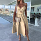 💖Limited Sale 50% OFF💖Women’s Spaghetti Straps High Slit Dress
