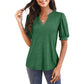 💥Last Day Special Sale 50% OFF👚Women's V-Neck Casual Puff Short Sleeve Top Elegant T-Shirt