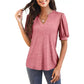 💥Last Day Special Sale 50% OFF👚Women's V-Neck Casual Puff Short Sleeve Top Elegant T-Shirt