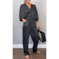 💕Limited Time 50% Off💕Women's 2-Piece Wrap V-Neck Top & Pants Set