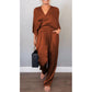 💕Limited Time 50% Off💕Women's 2-Piece Wrap V-Neck Top & Pants Set
