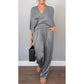 💕Limited Time 50% Off💕Women's 2-Piece Wrap V-Neck Top & Pants Set