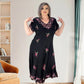 💕Limited Sale 50% OFF💕Plus Size V Neck Flowy Midi Dress