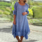 💖Limited Sale 50% OFF💖Women's Elegant Solid Color Round Neck Loose Fit Dress