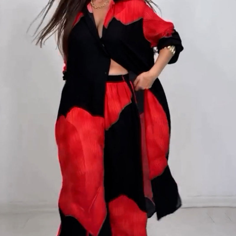 💖Limited Sale 50% OFF💖Full Button Down Long Shirt & Drawstring Pants Set