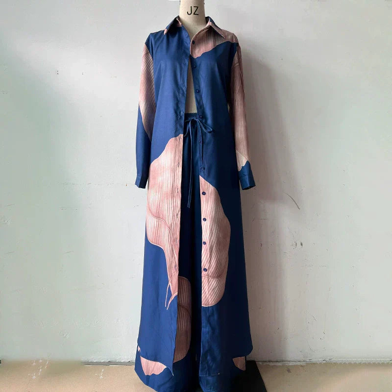 💖Limited Sale 50% OFF💖Full Button Down Long Shirt & Drawstring Pants Set