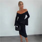 💕Limited Sale 50% OFF💕Off-Shoulder Bell Sleeve Midi Dress