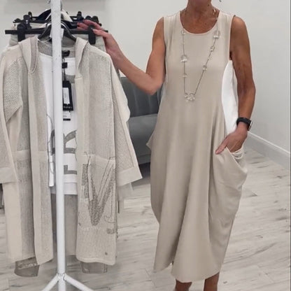 💖LAST DAY PROMOTION - 50%OFF💖Simple Sleeveless Dress with Pockets