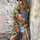💗Limited Time Half Price Offer💗Printed Long Sleeve Lapel Open-Front Dress（The more you buy, the higher the discount）
