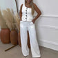 🌿🌿2025 New Set 💥Women's One Shoulder Vest & Wide Leg Pants Set