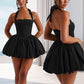 Women's Sexy Slim Puff Dress with Halter Neck and Bow