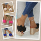 💕Limited Sale 50% OFF💕Women's Bow Thick Sole Wedge Slippers