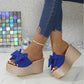 💕Limited Sale 50% OFF💕Women's Bow Thick Sole Wedge Slippers