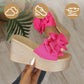 💕Limited Sale 50% OFF💕Women's Bow Thick Sole Wedge Slippers