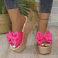 💕Limited Sale 50% OFF💕Women's Bow Thick Sole Wedge Slippers