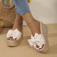 💕Limited Sale 50% OFF💕Women's Bow Thick Sole Wedge Slippers