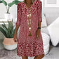 💖LAST DAY PROMOTION - 50%OFF💖Women's Fashion Printed Mid Sleeve V-Neck Dresses