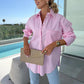 💕Limited Sale 50% OFF💕Women's Long Sleeve Casual Striped Loose Mid-Length Shirt