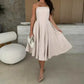 💖Limited Sale 50% OFF💖Elegant Solid Color Strapless Midi Dress