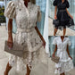 💖Limited Sale 50% OFF💖Women's Retro Short Sleeve Hollow Out Lace Dress