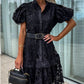 💖Limited Sale 50% OFF💖Women's Retro Short Sleeve Hollow Out Lace Dress