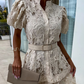 💖Limited Sale 50% OFF💖Women's Retro Short Sleeve Hollow Out Lace Dress
