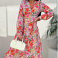 💖Last Day 50% OFF💖Fashion V-Neck Button Long Sleeve Floral Waist Dresses