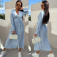 💖Last Day 50% OFF💖Fashion V-Neck Button Long Sleeve Floral Waist Dresses