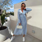 💖Last Day 50% OFF💖Fashion V-Neck Button Long Sleeve Floral Waist Dresses