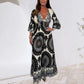 💖Last Day 50% OFF💖Women's Retro Boho Deep V-Neck Maxi Dress