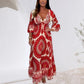 💖Last Day 50% OFF💖Women's Retro Boho Deep V-Neck Maxi Dress
