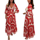 💖Last Day 50% OFF💖Women's Retro Boho Deep V-Neck Maxi Dress