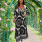 💖Last Day 50% OFF💖Women's Retro Boho Deep V-Neck Maxi Dress