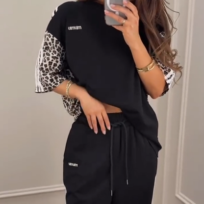 💖Last Day 50% OFF💖Leopard Print Patchwork Sweatshirt