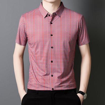 ✨LAST DAY SALE 50% OFF✨Men's Cooling Plaid Short Sleeve Button-Down Shirt