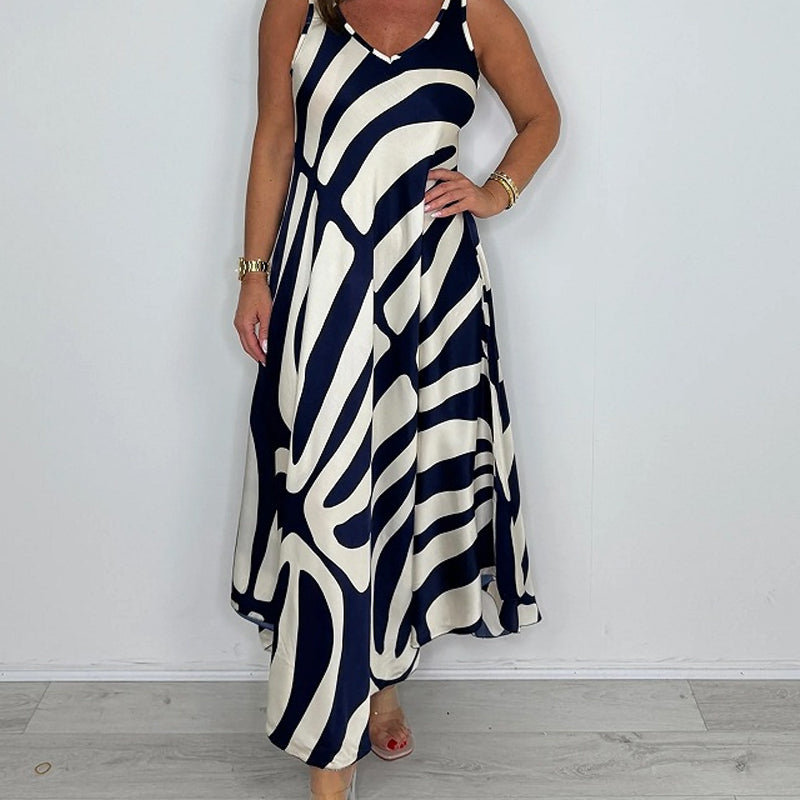 💖LAST DAY SALE 50% OFF💖V-Neck Printed Sleeveless Maxi Dress
