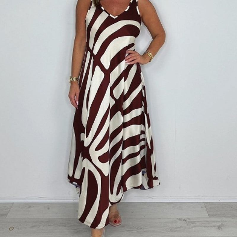 💖LAST DAY SALE 50% OFF💖V-Neck Printed Sleeveless Maxi Dress