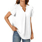 💖LAST DAY SALE 50% OFF💖Women's V-Neck Solid Color Short Sleeve Top